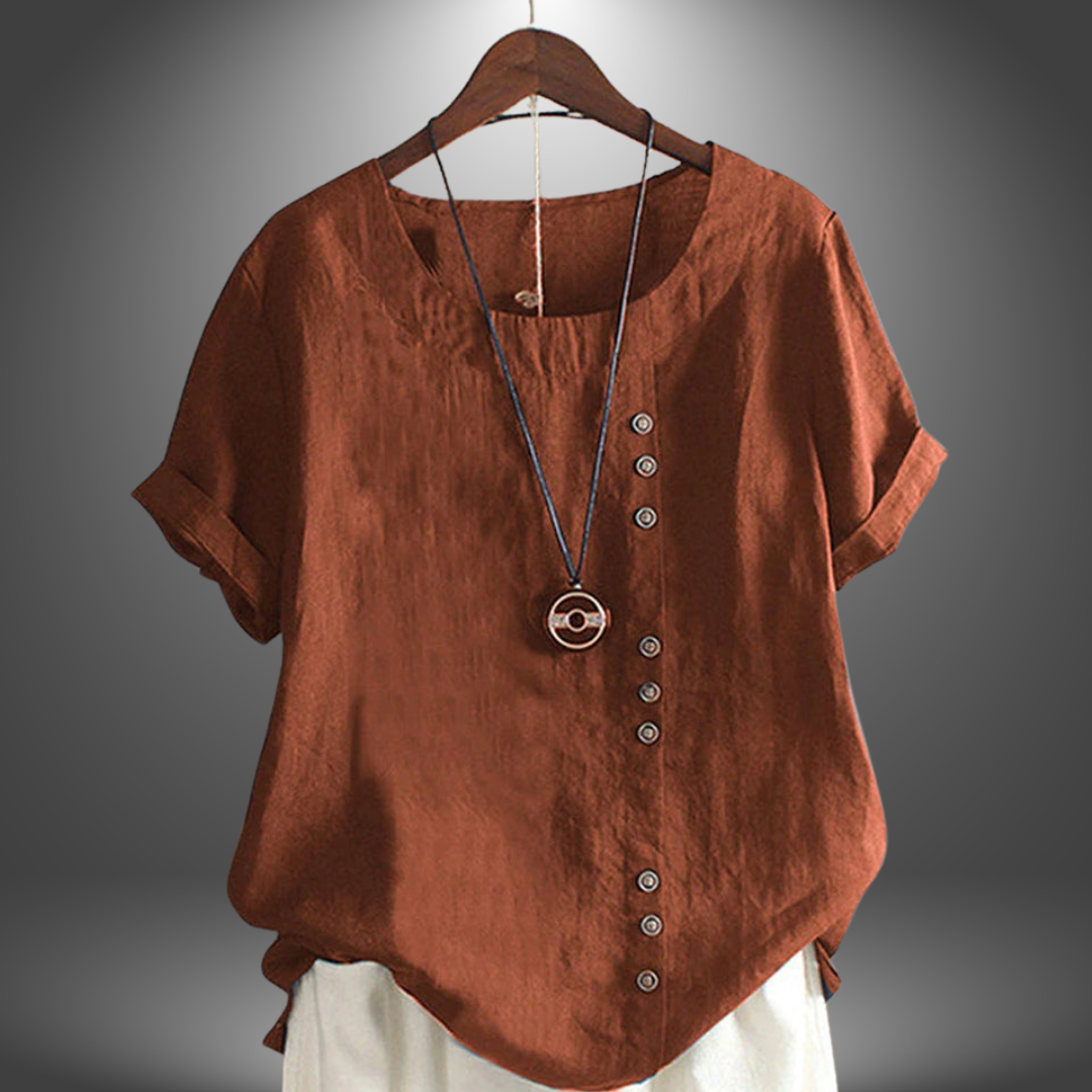 Chiara | Blusa Artigianale in Lino da Donna