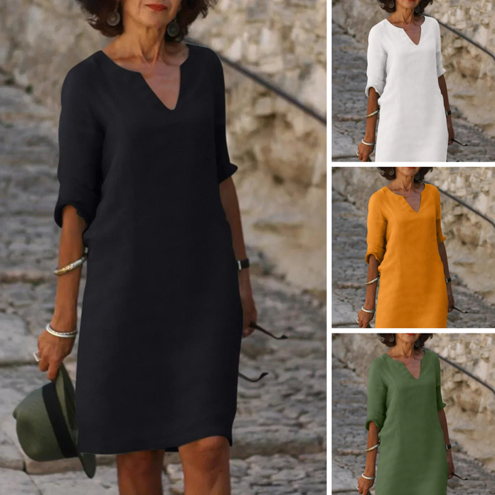 Emma | Abito elegante in tessuto artigianale