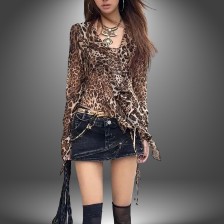 Alessia | Camicia Premium a Stampa Leopardata