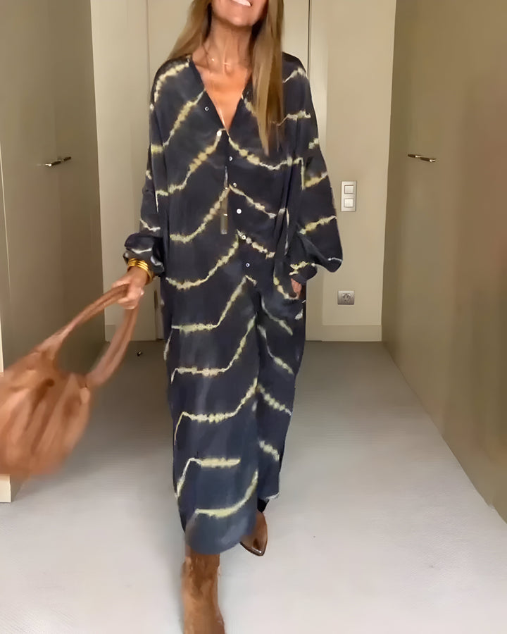 Julia | Maxi-abito elegante Boho a righe