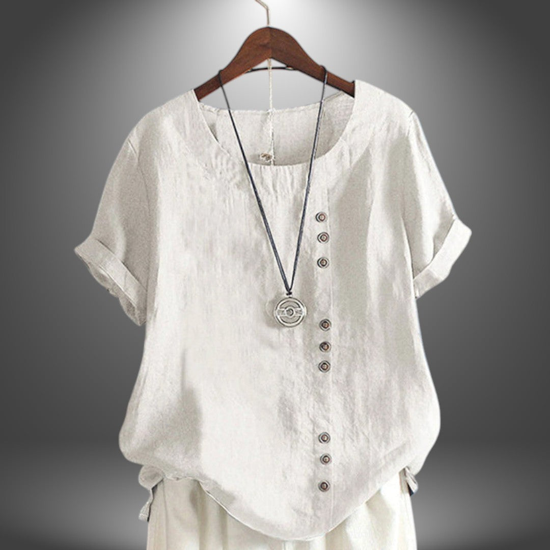 Kelly | Blusa Artigianale In Lino da Donna