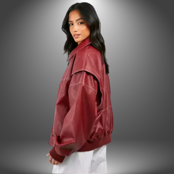 Sabrina | Giacca in Pelle Oversize Artigianale