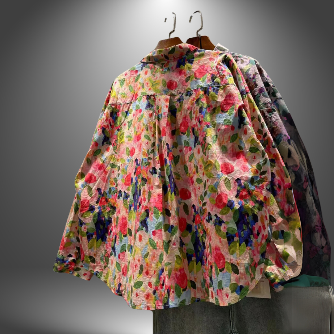 Luna | Camicia Floreale Artigianale da Donna