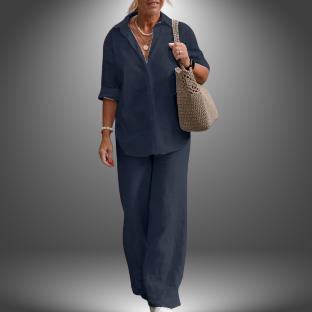 Aurora | Set Camicia e Pantaloni in Cotone Artigianale