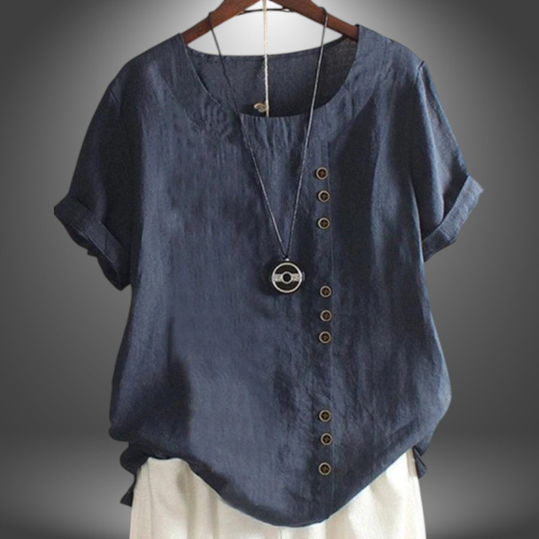 Kelly | Blusa Artigianale In Lino da Donna