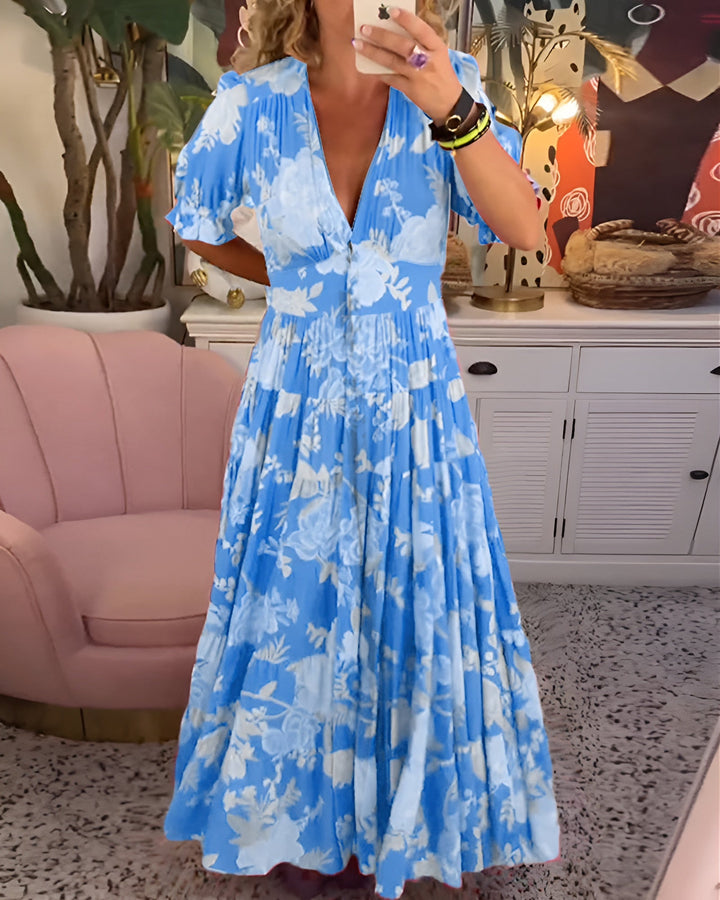 Carine | Abito con scollo a V e stampa floreale