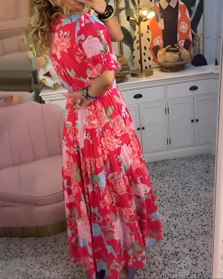 Carine | Abito con scollo a V e stampa floreale