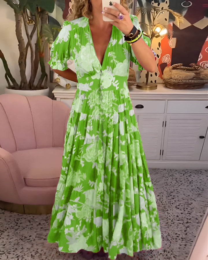 Carine | Abito con scollo a V e stampa floreale