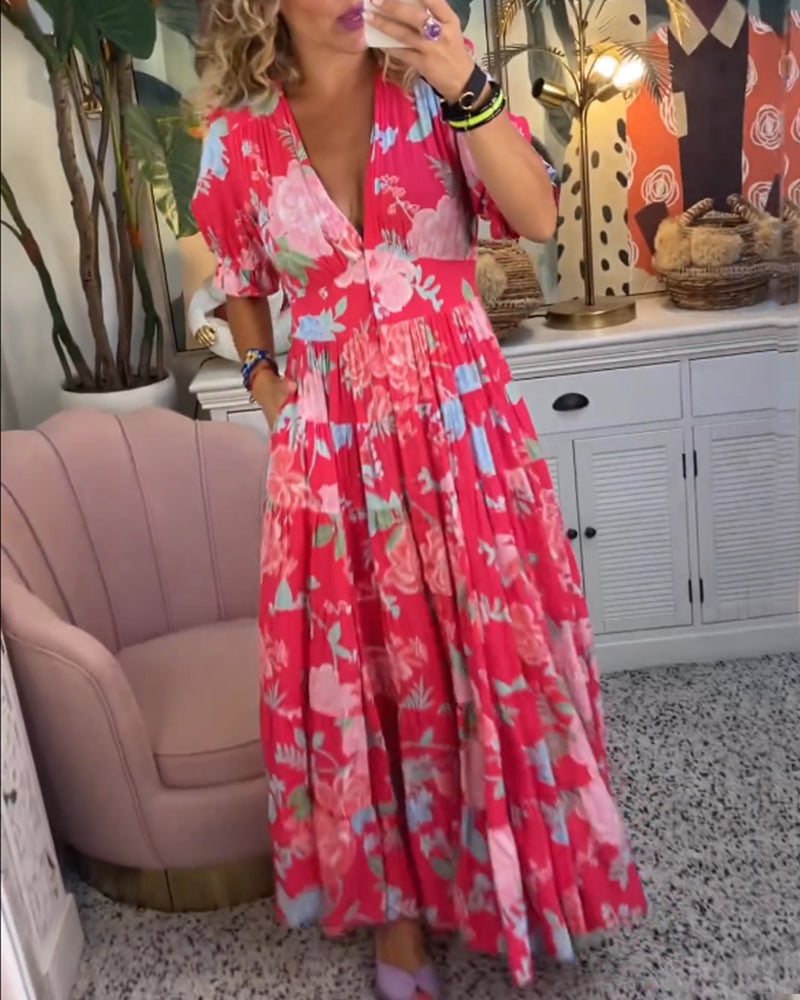 Tessa | Abito floreale artigianale con tasche
