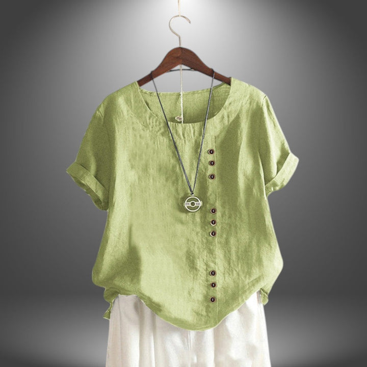 Kelly | Blusa Artigianale In Lino da Donna