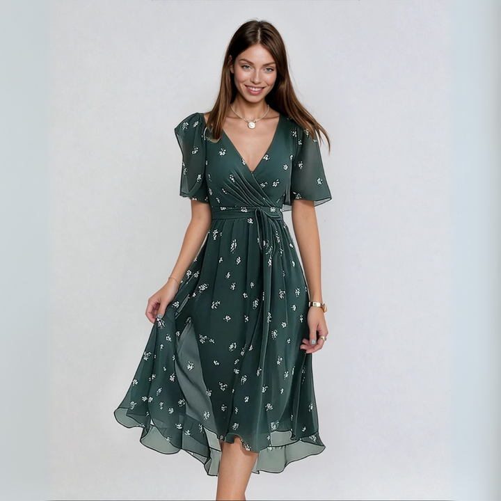 Lina | Elegante Abito a Maniche Corte