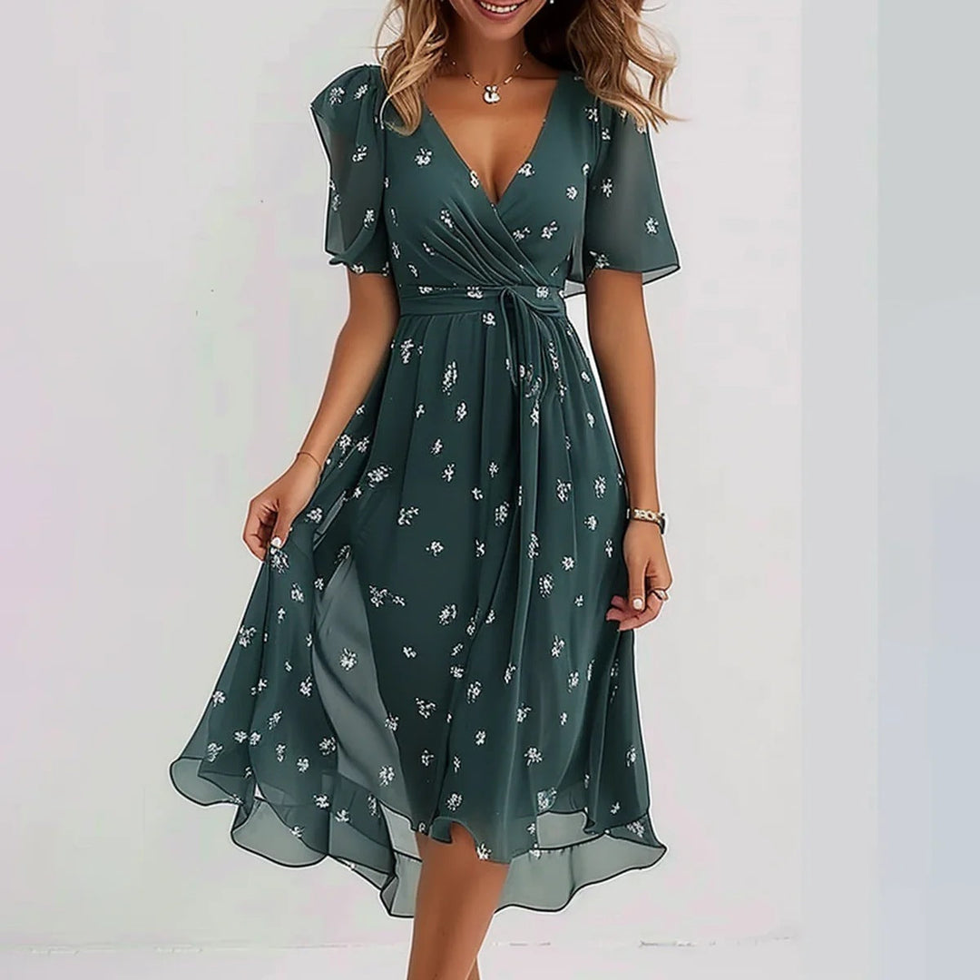 Lina | Elegante Abito a Maniche Corte