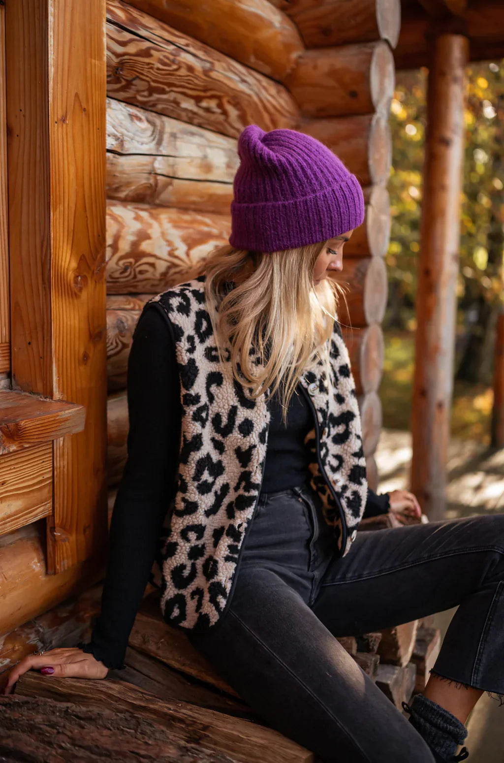 Leo | Gilet in maglia artigianale leopardato