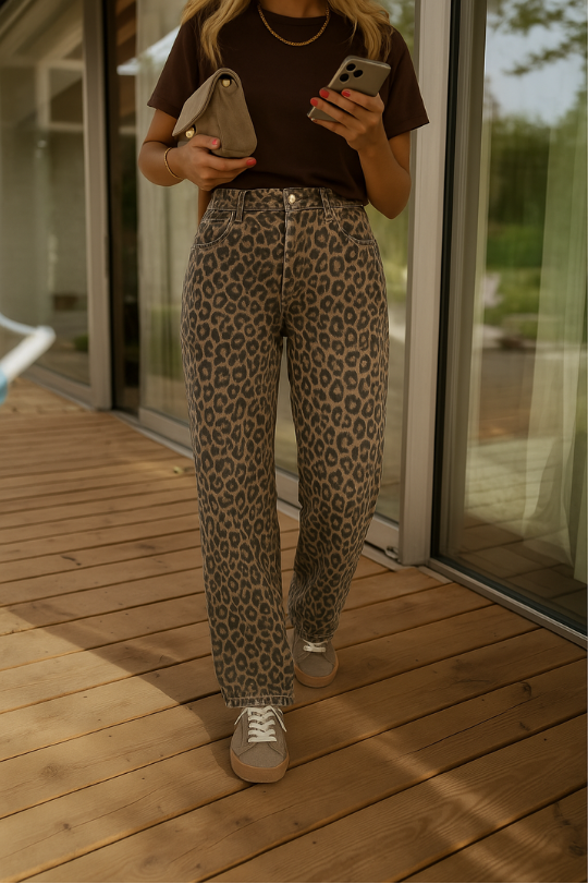 Nadine | Pantalone leopardato artigianale