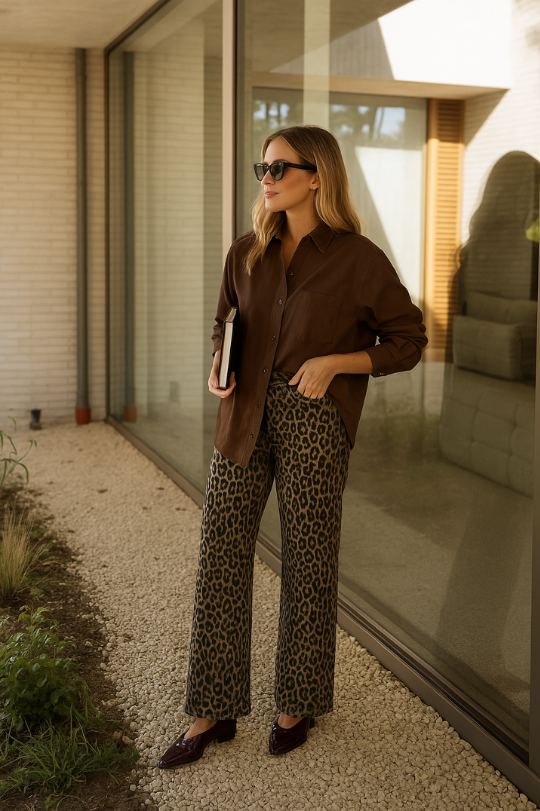 Nadine | Pantalone leopardato artigianale