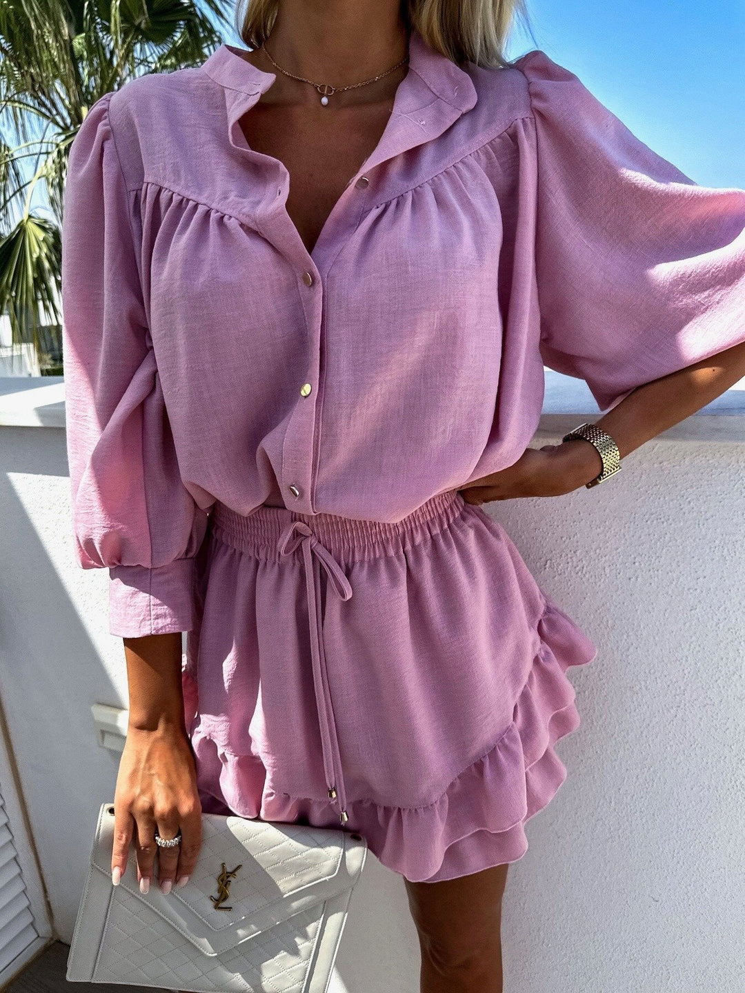 Zoe | Completo elegante artigianale con maniche lunghe e short