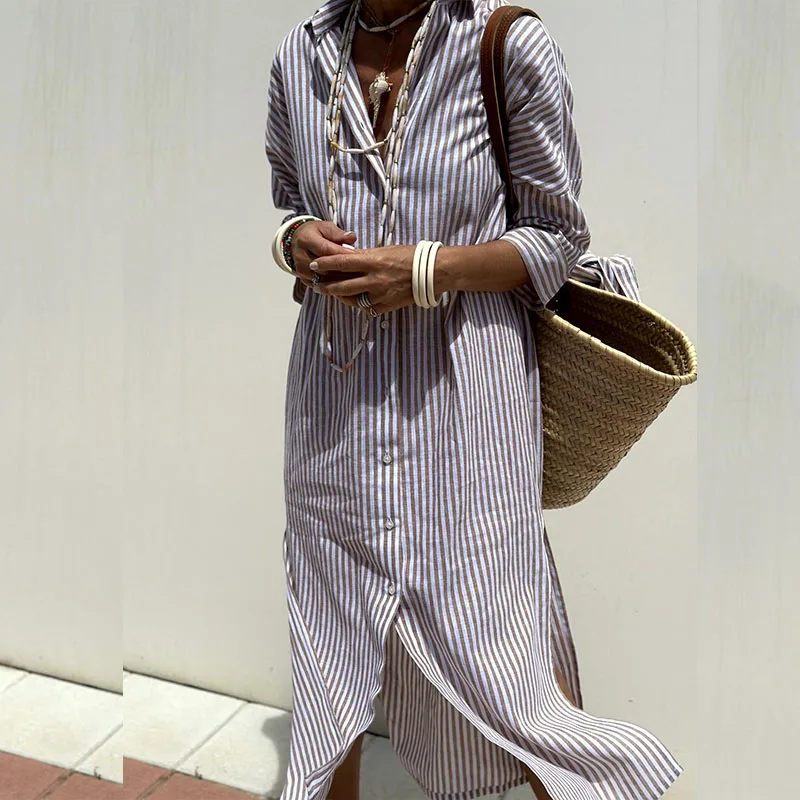 Sophie | Abito camicia a righe elegante