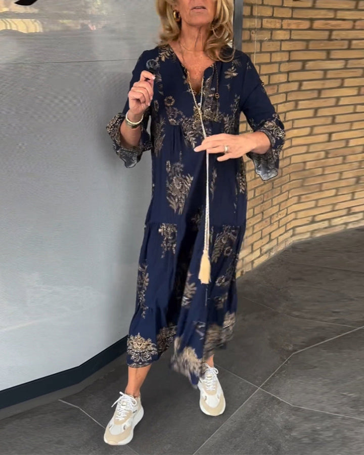Annika | Abito vintage casual in tessuto premium per uno stile senza tempo