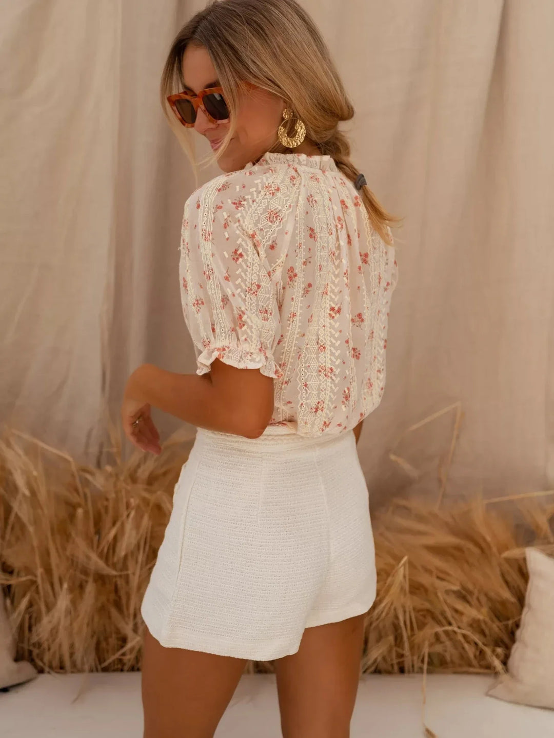 Elina | Blusa elegante floreale artigianale