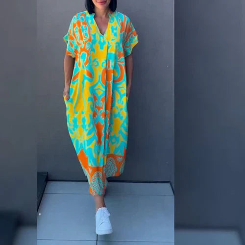 Elena | Abito floreale artigianale