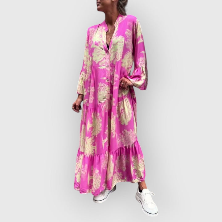 Elena | Vestito artigianale floreale