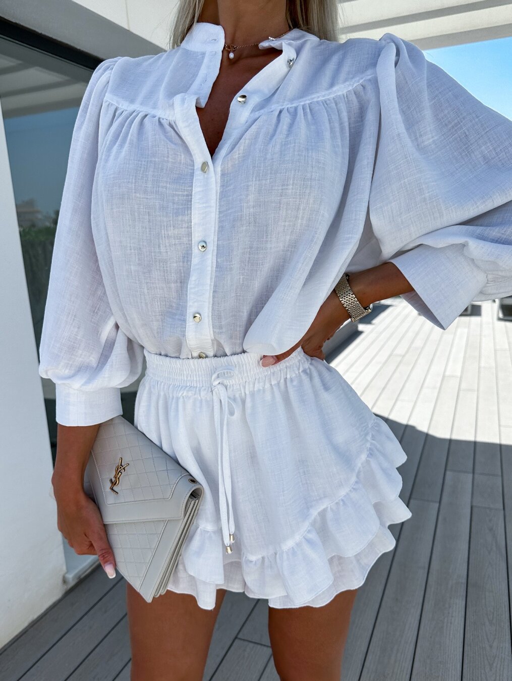 Zoe | Completo elegante artigianale con maniche lunghe e short