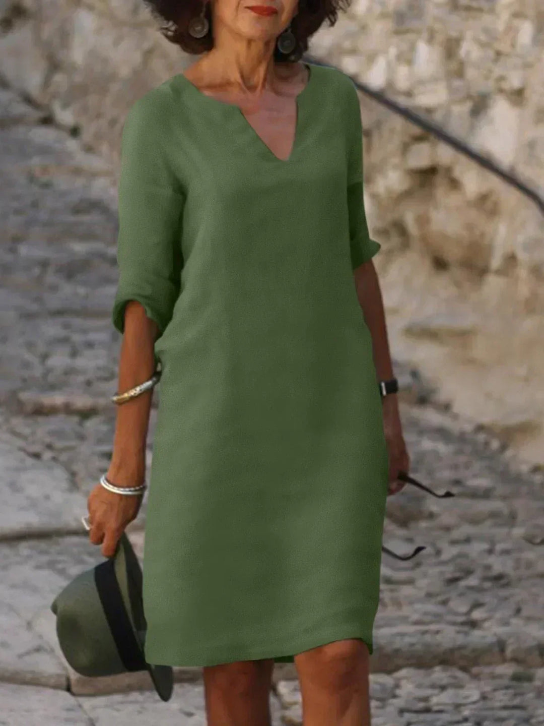 Emma | Abito elegante in tessuto artigianale