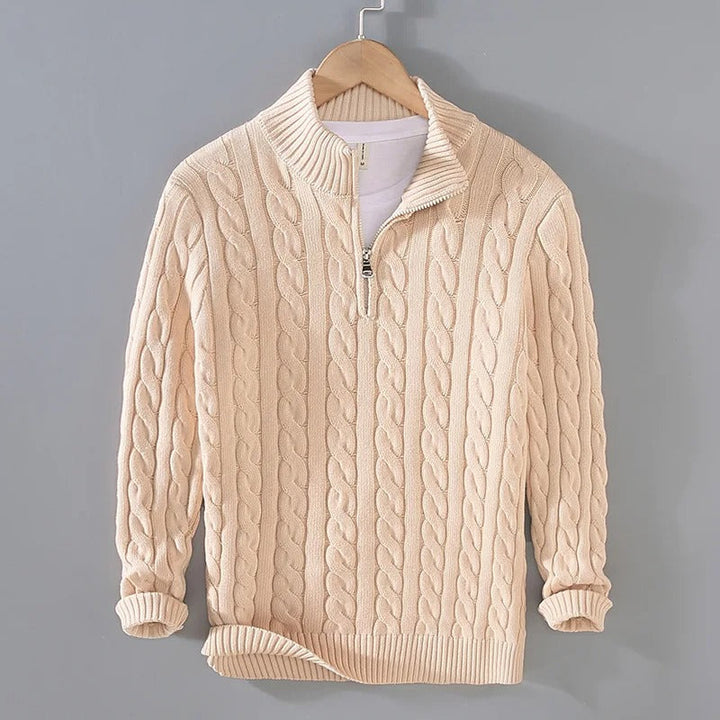 Thomas™ | Pullover con Cerniera in Maglia a Trecce