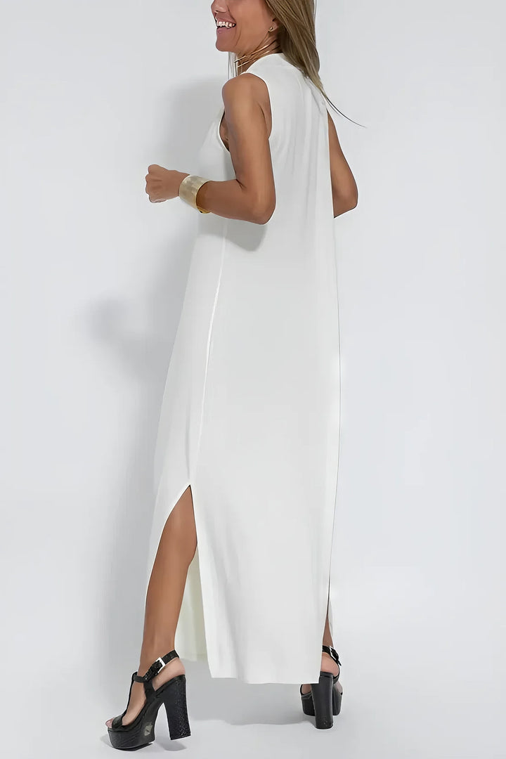 Claire | Abito lungo elegante in cotone misto lino