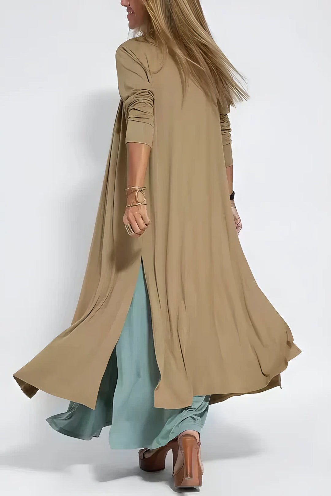 Elena | Abito lungo elegante con cardigan